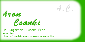 aron csanki business card